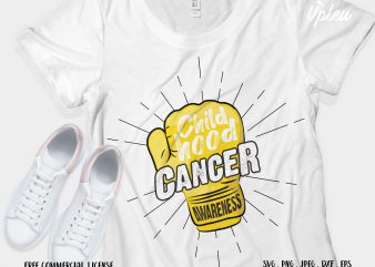 Childhood Cancer Awareness commercial use t-shirt design