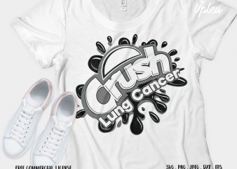 Crush Lung Cancer graphic t-shirt design