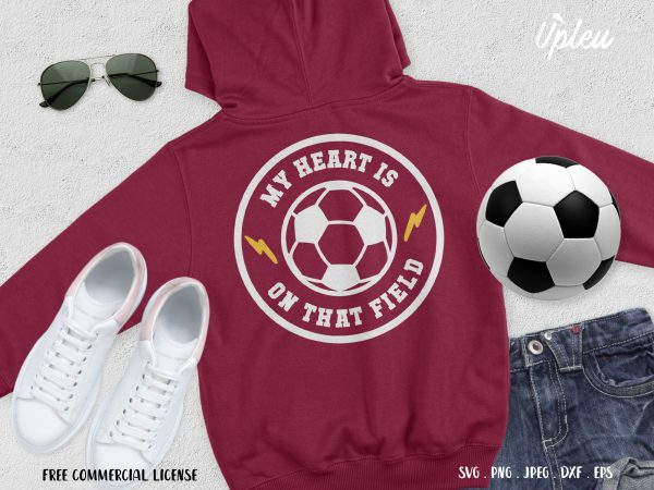 My heart is on that field soccer shirt design png