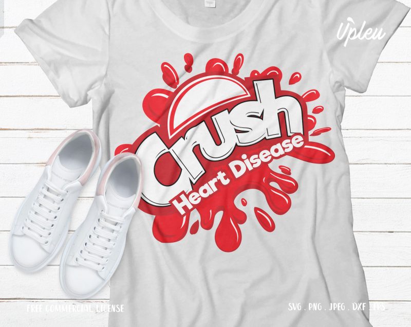 Crush Heart Disease commercial use t-shirt design