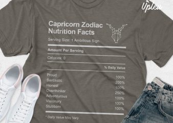 Capricorn Zodiac Nutrition Facts buy t shirt design artwork