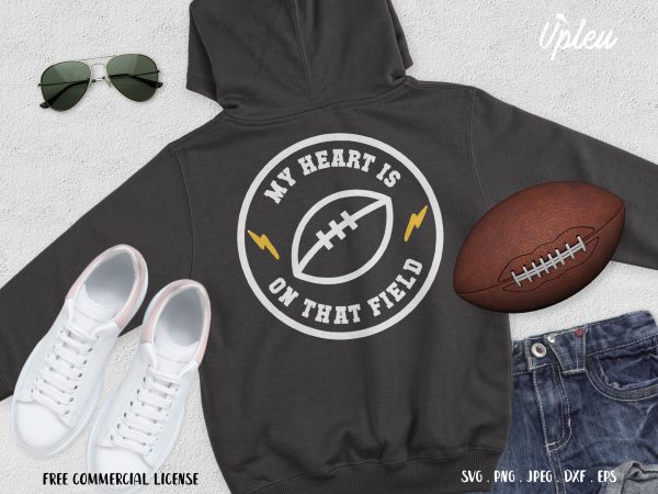 My heart is on that field football shirt design png