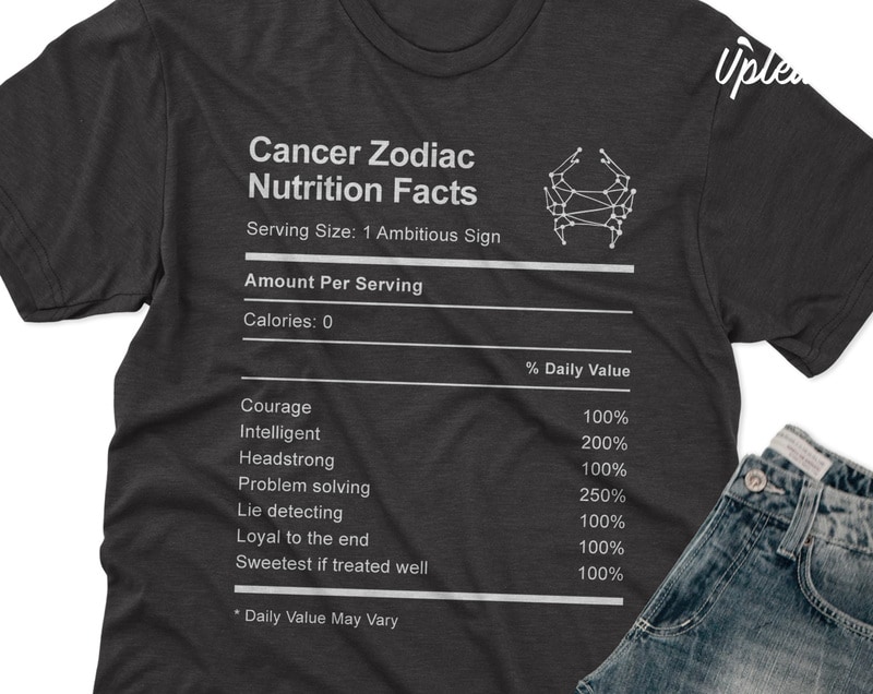 transportabel konkurrerende Hen imod Cancer Zodiac Nutrition Facts t shirt design template - Buy t-shirt designs