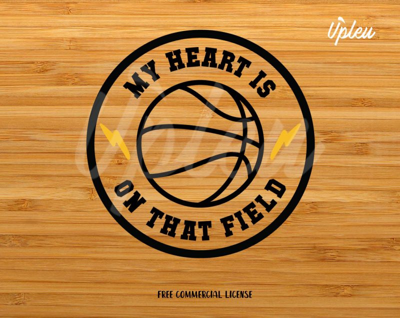 My Heart Is On That Field Basketball t-shirt design for sale