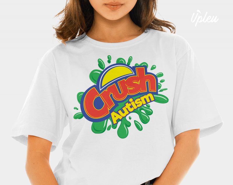 Crush Autism graphic t-shirt design