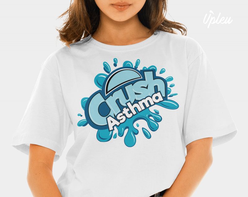 Crush Asthma graphic t-shirt design