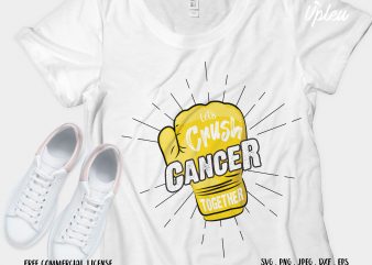 Let’s Crush Cancer Together commercial use t-shirt design