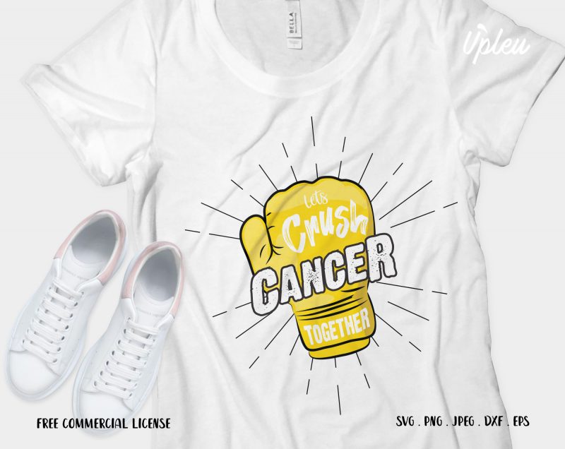 Crush Childhood Cancer Together commercial use t-shirt design