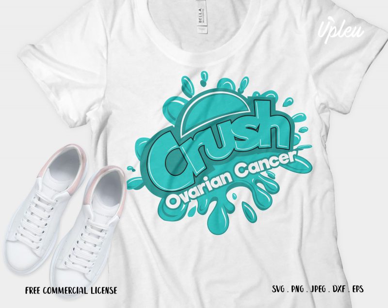 Crush Ovarian Cancer graphic t-shirt design