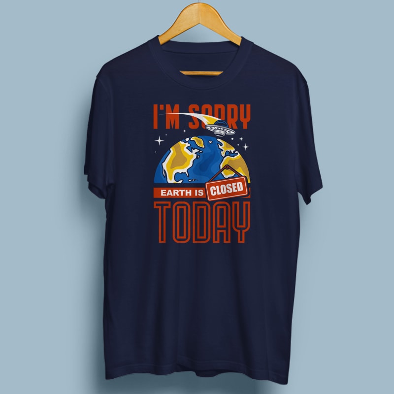 EARTH CLOSED t shirt design template