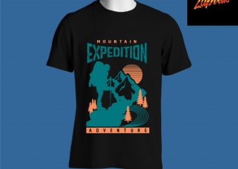 Mountain Expedition Adventure camping tshirt design for sale