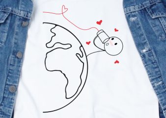 Earth Love Man SVG – Love – Earth – Couple – Valentine graphic t-shirt design