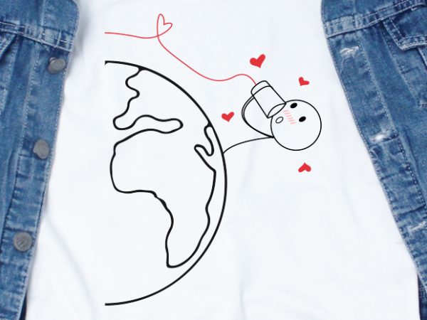 Earth love man svg – love – earth – couple – valentine graphic t-shirt design
