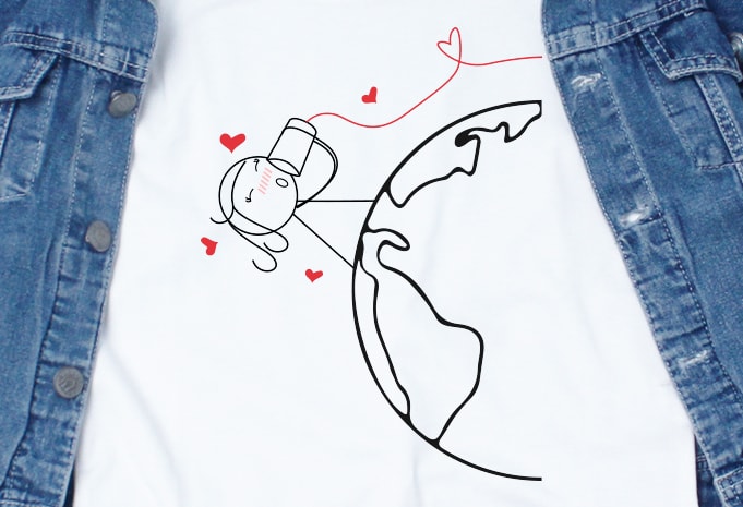 Earth Love Woman SVG – Earth – Love – Couple – Valentine t-shirt design png
