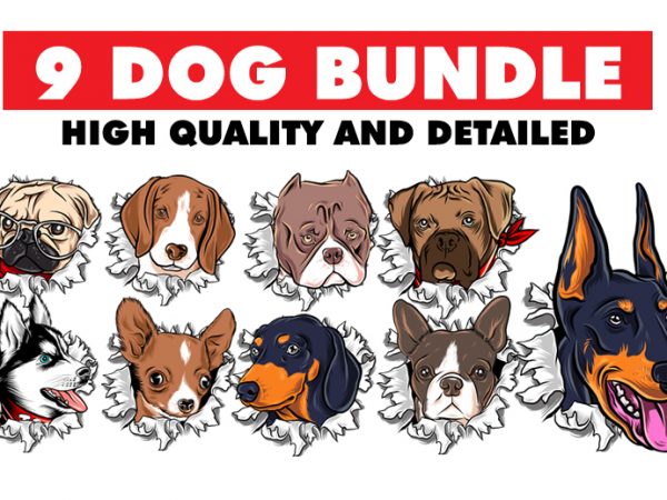 Bundle 9 design super cool dog design 99%off