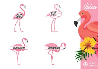 Flamingo Bundle – commercial use t shirt graphic design