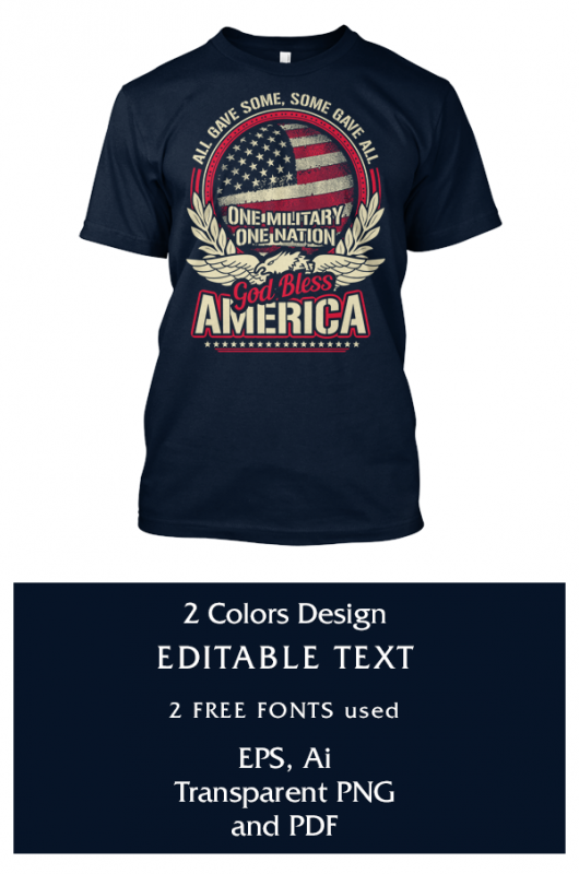 God Bless America t shirt design for purchase