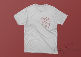 Heart Vector T Shirt Design