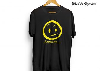 Smiley hmm Emoticon graphic t-shirt design