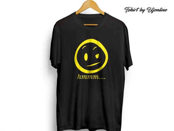 Smiley hmm emoticon graphic t-shirt design