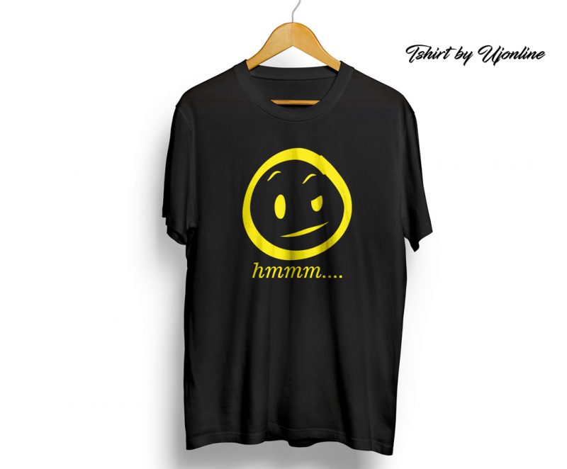 Smiley hmm Emoticon graphic t-shirt design