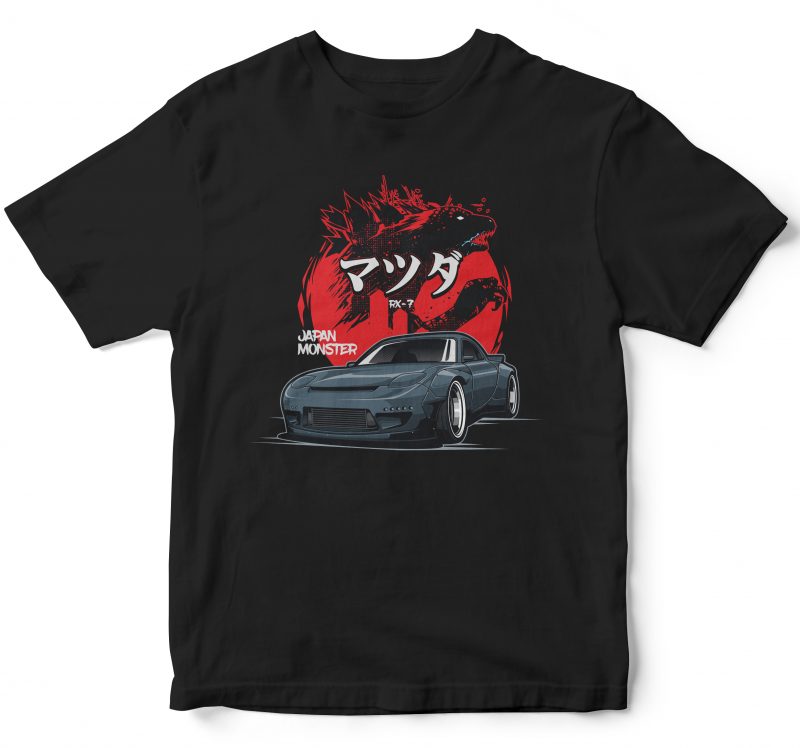 JAPAN MONSTER CAR t-shirt design for sale