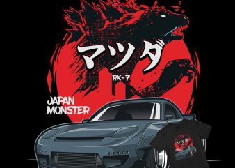 JAPAN MONSTER CAR t-shirt design for sale