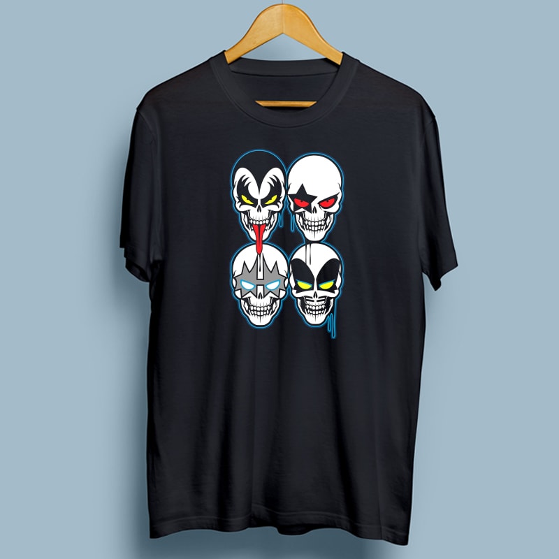 KISS SKULL commercial use t-shirt design