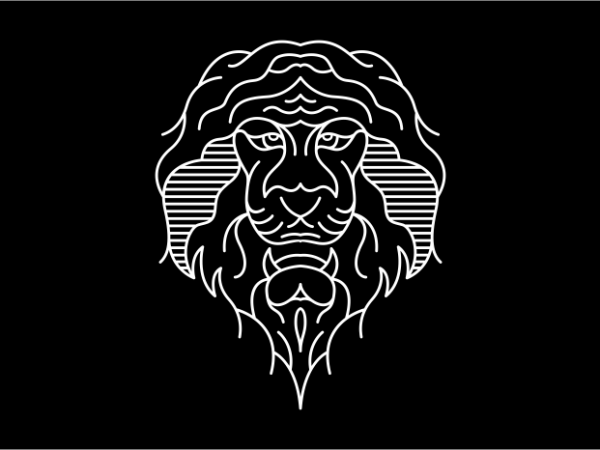 Lion lines t-shirt design for sale