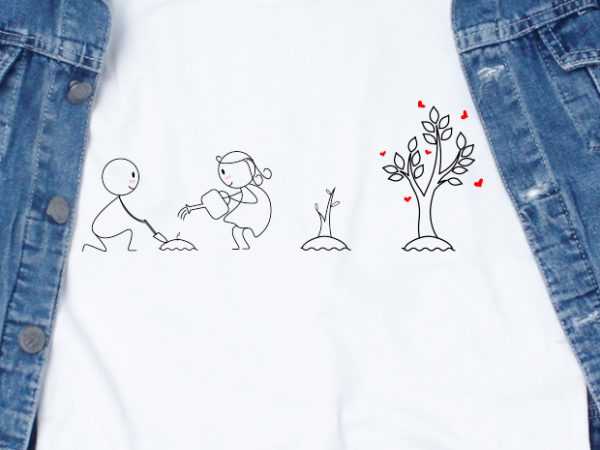 Love growth svg – love – couple – valentine t shirt design for sale