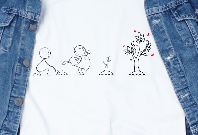 Love Growth SVG – Love – Couple – Valentine t shirt design for sale