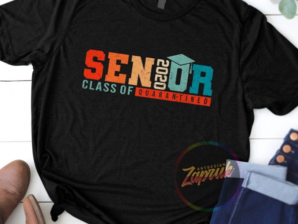#5 senior class of 2020 quarantined digital download ready made tshirt design to buy