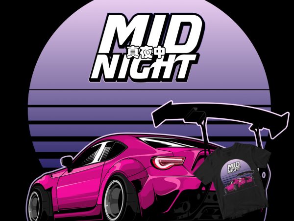 Midnight rocket bunny t-shirt design for sale