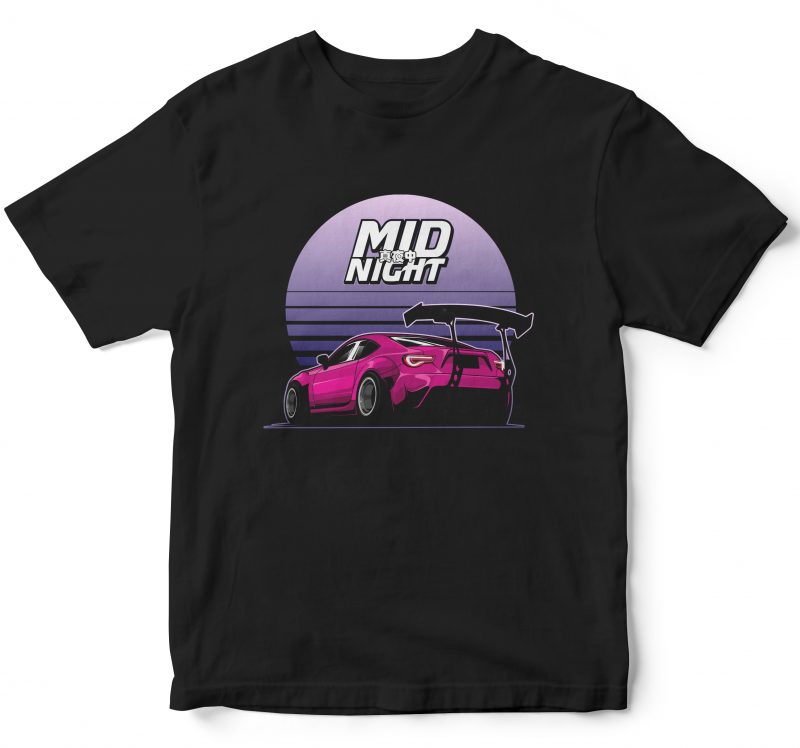 midnight Rocket bunny t-shirt design for sale