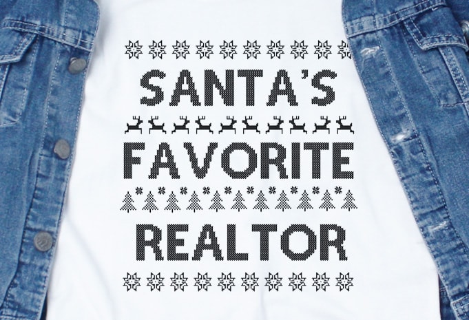 Santa’s favorite Realtor graphic t-shirt design