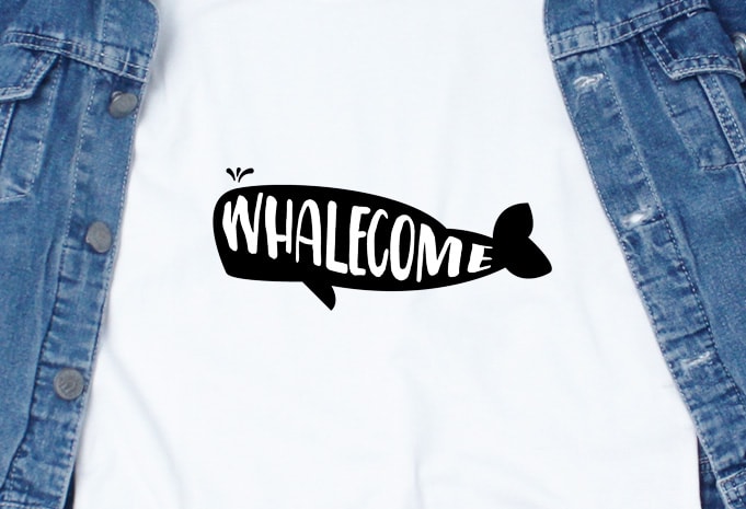 Whalecome t shirt design template