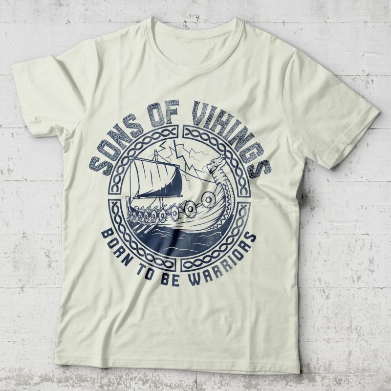 Sons of vikings design for t shirt t shirt designs for sale