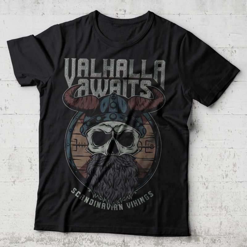 Valhalla awaits graphic t-shirt design