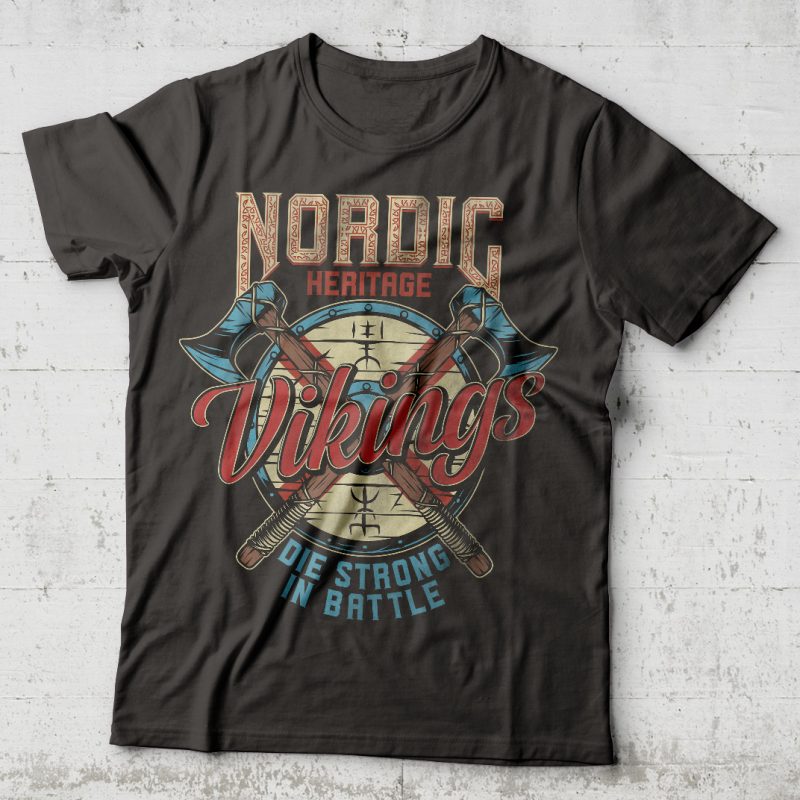 Nordic heritage t-shirt design for commercial use