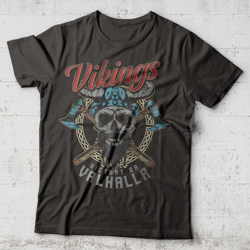 Victory or Valhalla t shirt design for sale