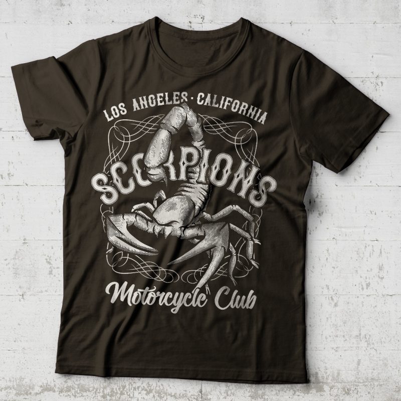 Scorpions Motorcycle Club commercial use t-shirt design