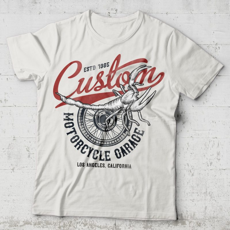 Custom motorcycle garage t shirt design for purchase - Buy t-shirt designs