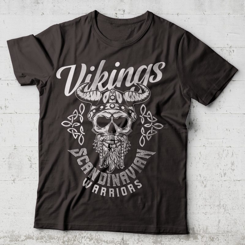 Scandinavian warriors t-shirt design for sale