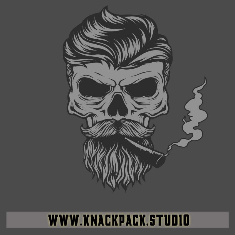 Skull Cigar Illustration t shirt design template
