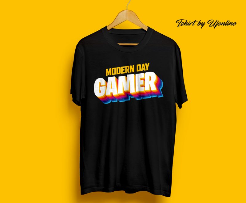 Modern Day Gamer Retro t shirt design for download
