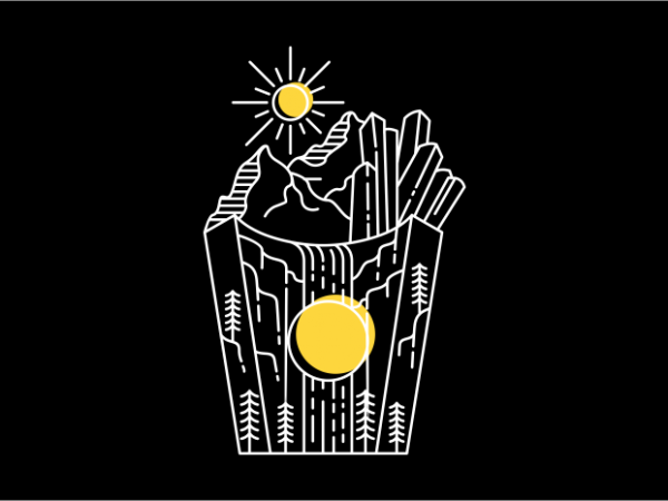 Natural french fries ready made tshirt design