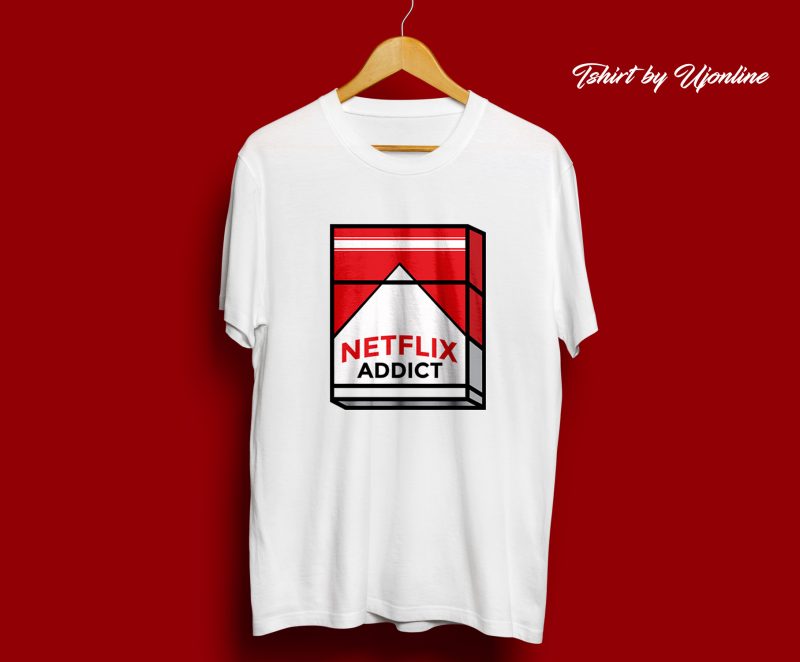 Netflix Addict commercial use Graphic t-shirt design