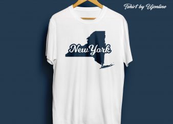 NewYork City Map with Typography ready made tshirt design