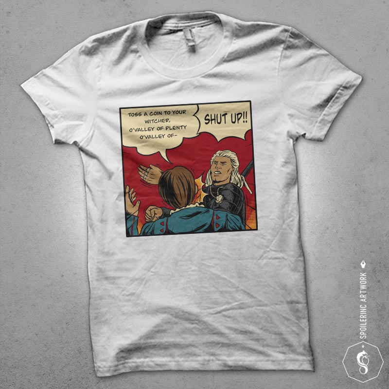 witcher slap t-shirt design for sale