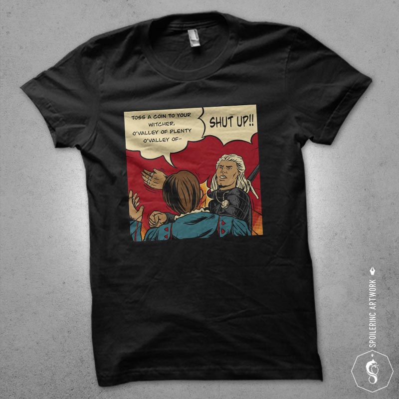 witcher slap t-shirt design for sale